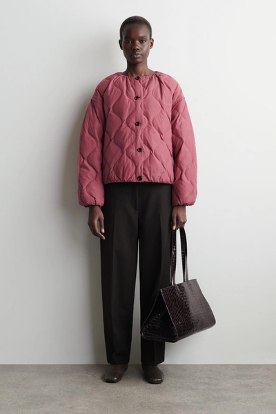 CHAQUETA ACOLCHADA FRUNCIDA - ROJO OSCURO | COS
