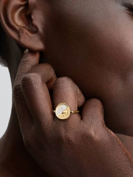 Pegasus Reversible Medallion Ring | Gold plated | Pandora US