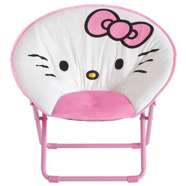 Hello Kitty 23" Kids' Saucer Chair, White/Pink