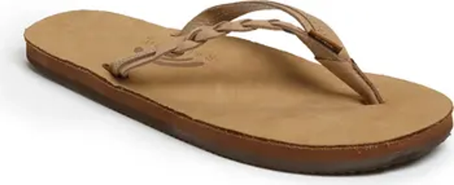 Rainbow 'Flirty' Braided Leather Flip Flop