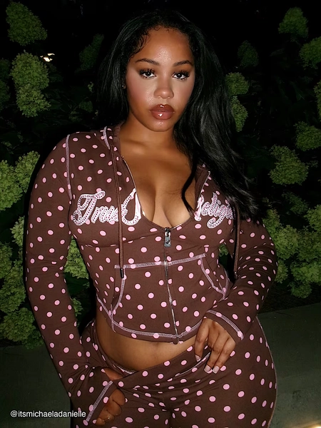 POLKA DOT FITTED ZIP HOODIE