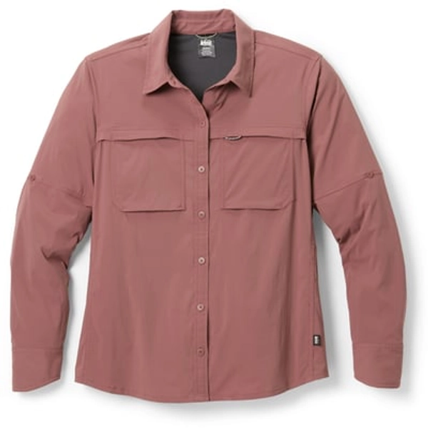 REI Co-op Women's Sahara Long-Sleeve Solid Shirt  Purple 2X