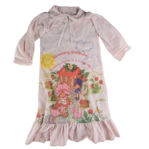 Vintage 1980s Strawberry Shortcake Infant Nightgown Sleep Dress One Size