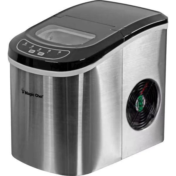 Magic Chef - 27-Lb. Portable Ice Maker - Silver