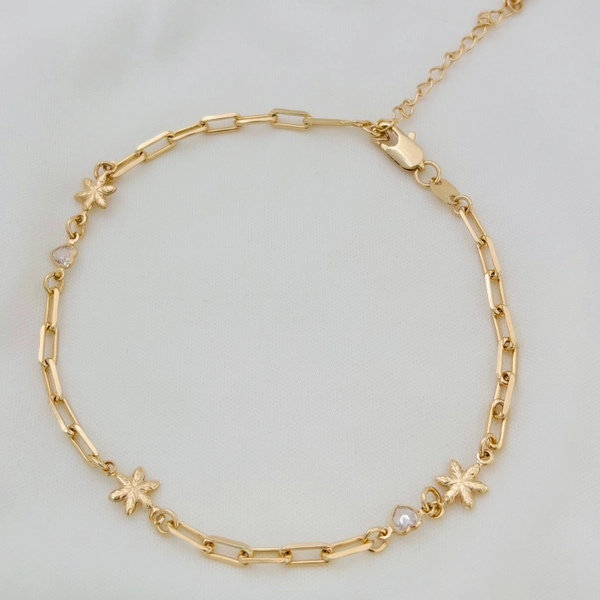 18K Gold Filled Star Anklet: Celestial Figaro Chain - Etsy