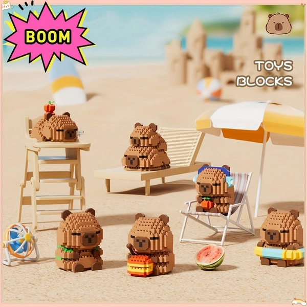 Small Grain Building Blocks - Educational DIY Parent-Child Interactive Toy, Single Box Beach Dolphin Series