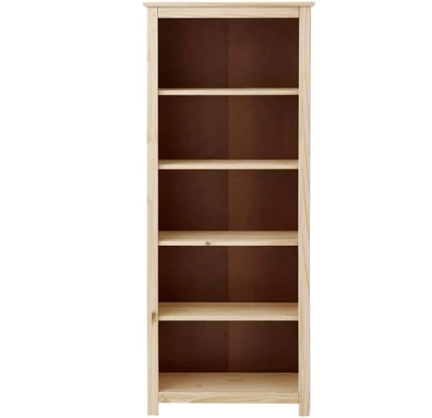 StyleWell 4-Shelf Unfinished Natural Pine Wood Standard Bookcase