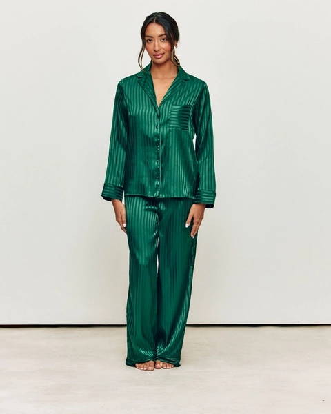 Chemise de pyjama en satin à rayures