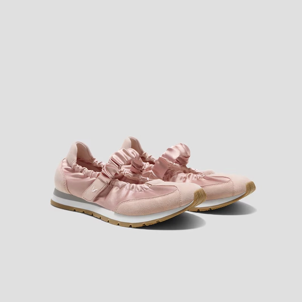 Round-Toe Satin Mary Janes (Ayla), PEACH BLUSH, EU40 | VIVAIA