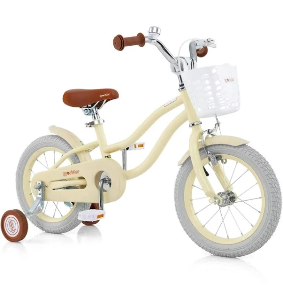 costway Kids Bike Adjustable with Training Wheels Ages 3-8 Years
