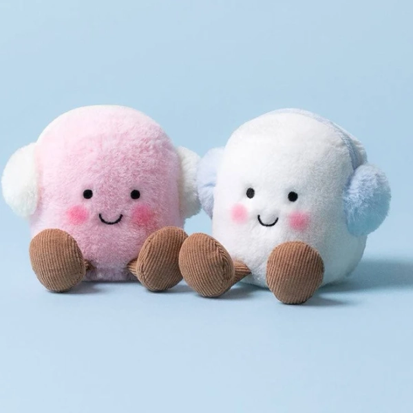 Jellycat Amuseables Toastie Pink and White Marshmallows