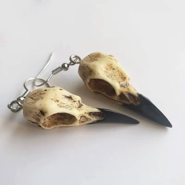 3D Raven Skull Earrings Resin Replica Crow Skull Earrings For Women Halloween Party Gifts Wiccan Gift - AliExpress 