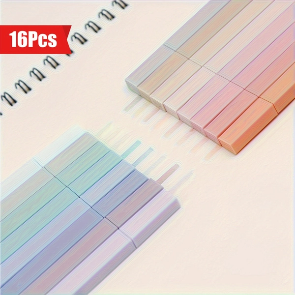 16 Colorful Square Fluorescent Pen, Aesthetic Bevel Nib Fluorescent Pen, Impermeable Not Smudge, Suitable for Highlighting Diary School and Office Supplies Easter Gifts Halloween Christmas Gifts