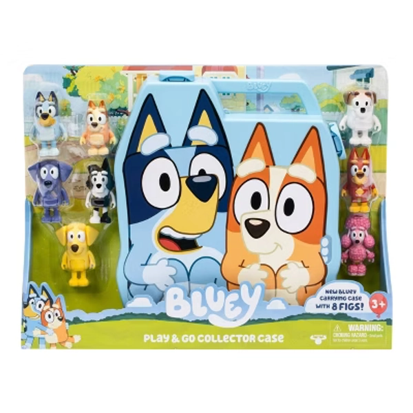 Bluey Play & Go Collector Case with Figures (Target Exclusive): Articulated Mini Figures, Bluey & Bingo Characters, Plastic Material