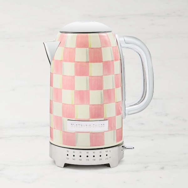MacKenzie-Childs Rosy Check Electric Kettle