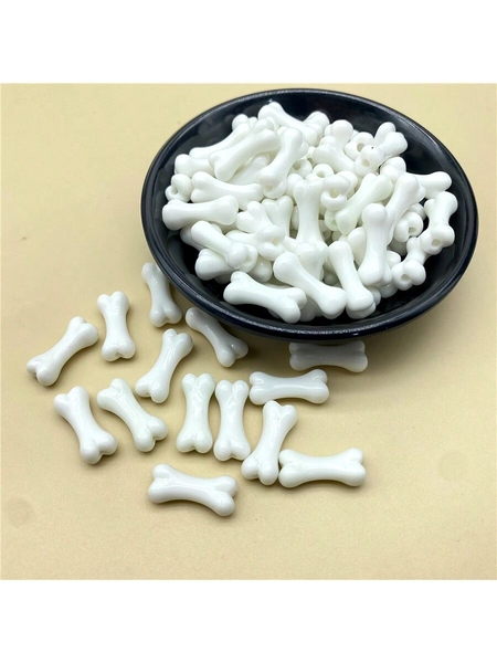 20pcs 9x20mm Bone Shaped Acrylic Beads For Necklace, Bracelet, Earring, Pendant Diy Jewelry Making