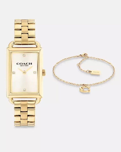 Gold Liz Watch Gift Set, 30 Mm X 22 Mm