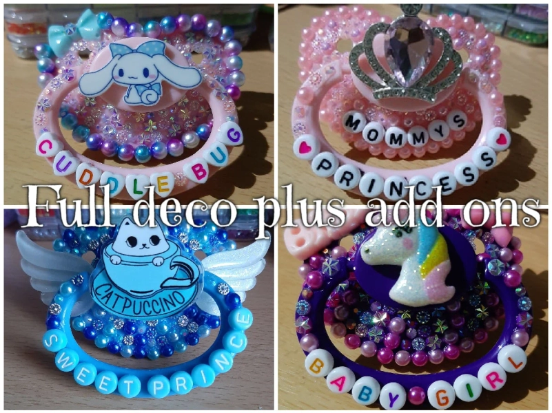 FULL DECO PLUS ADD ONS - Custom deco adult pacifier