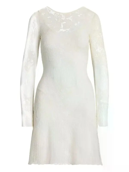 Lace-embroidered Minidress