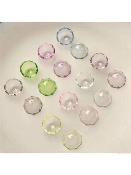 10/100pcs/Set, Multi-Color Transparent Straight Hole Acrylic Electroplated UV Decor, Suitable For DIY Car Decoration