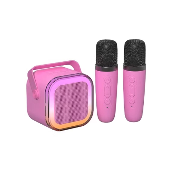 GEMS Portable Karaoke Speaker with Microphones - Pink