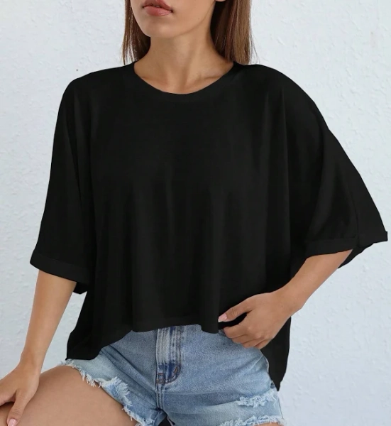 SHEIN Women's Casual Asymmetrical Knit T-Shirt