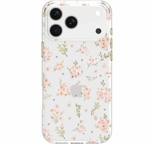 Onn. Pink Floral Gems Phone Case for iPhone 17 Pro Max