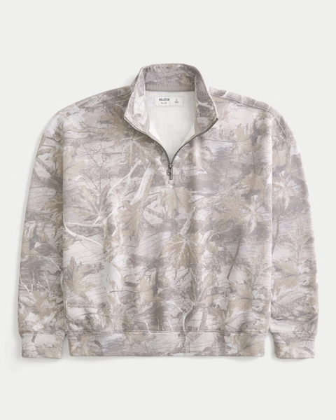 Boxy Logo Quarter-Zip Sweatshirt