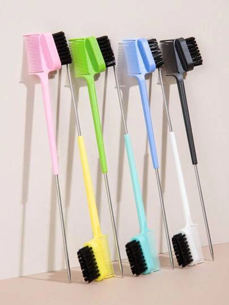 1 Double-Sided Edge Control Comb - Pointed Tail Styling Comb For Salon Professionals, Hair Coloring And Frizz Control (Travel Portable Hair Styling Tool)