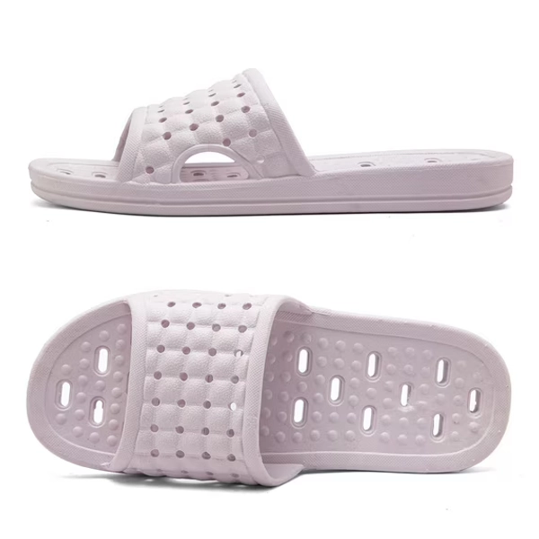Shower Shoes with Drainage Holes, Quick-Drying Non-Slip Slippers Dormitory Home Bathroom Slippers Unisex Purple EU 37-38