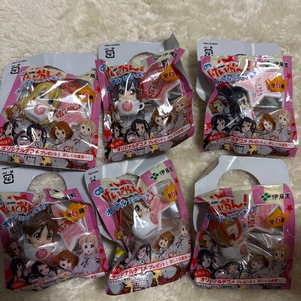K-On Original Mini Figure Strap Set of 6 Collectible Anime Figures Japan
