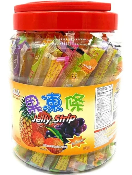 Jin Jin Fruit Jelly Filled Strip Straws Candy