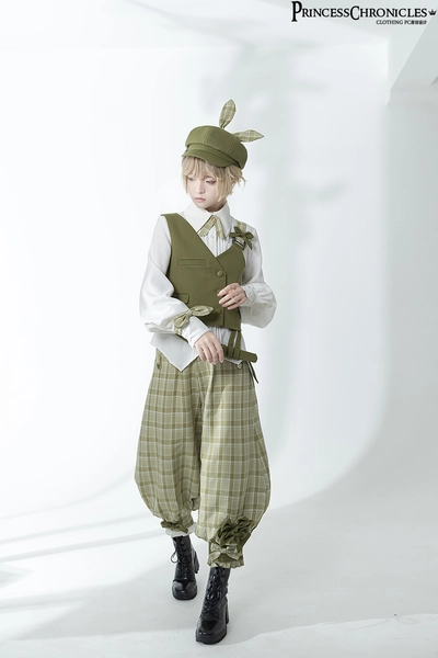 Princess Chronicles The Secret Morning Post Vest, Pants, Blouse and Hat - Matcha Ouji Fashion