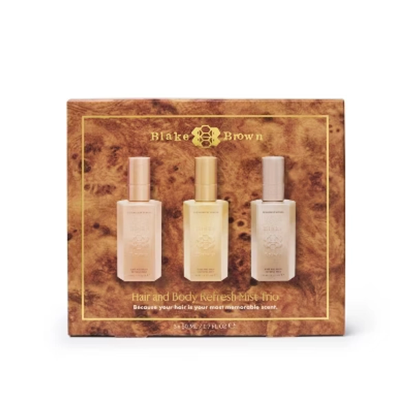 Blake Brown Mini Hair and Body Refresh Mist Trio – Sandalwood Vanille – Wild Nectar Santal – Bergamot Woods - 3ct/1.7oz