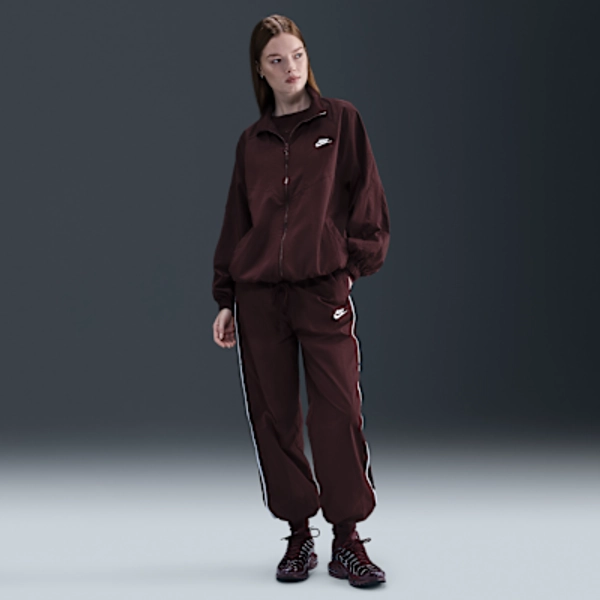 Nike Sportswear Windrunner Women's Woven Pants - Burgundy Crush/Celestine Blue/Sail - Size XS