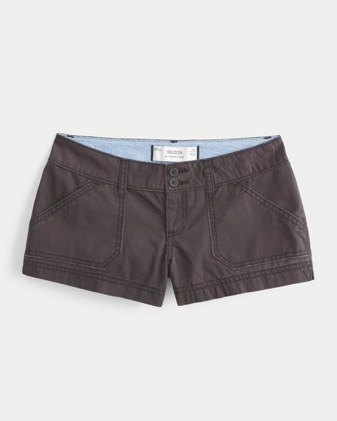 Low-Rise Poplin Pop Waistband Mini Shorts