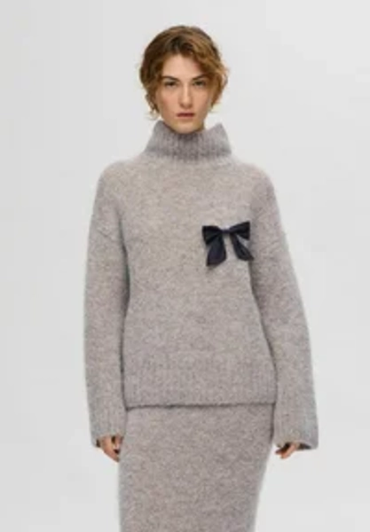 SLFGABELLA HIGH NECK - Strikkegenser - steel gray