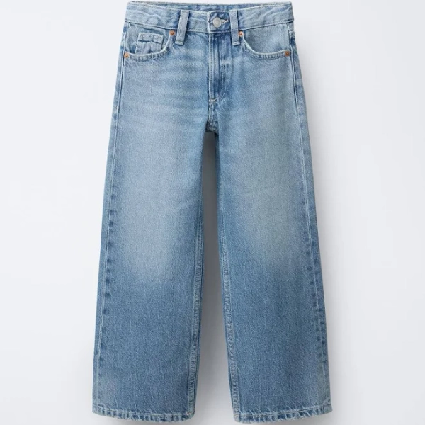 Zara Kids Distressed Wide Leg Jeans