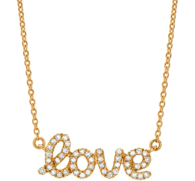 Liven Co -Love Necklace Cursive Script Love Necklace