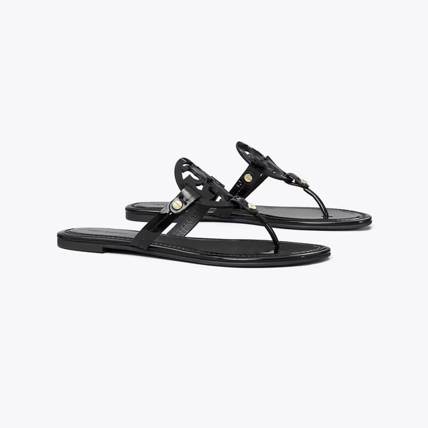 Miller Patent Sandal in black, size 8