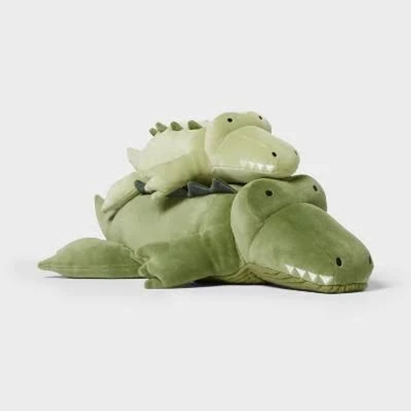 Pillowfort Kids' Alligator and Baby Weighted Plush Throw Pillow