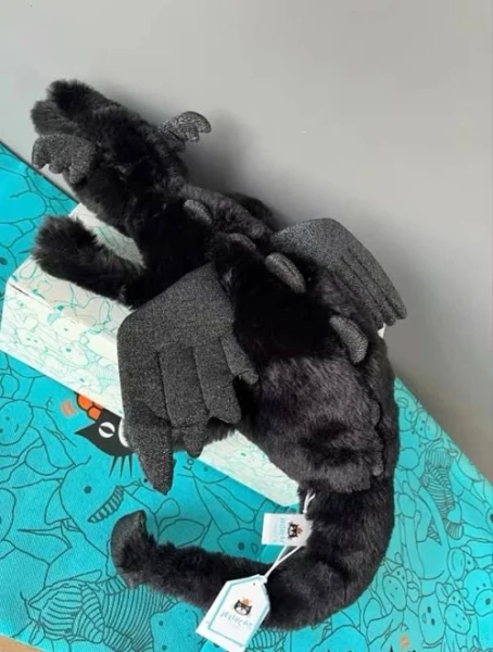 Jellycat Onyx Sky Dragon 50cm - Soft Black Plush Doll For Kids &
