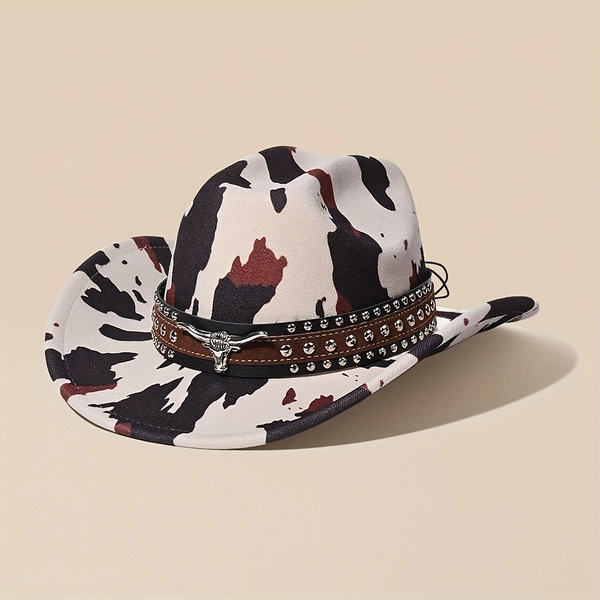 brown   print western style womens cowboy   wide - Temu