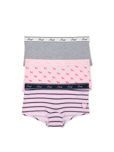 3-Pack Logo Cotton Boyshort Panties