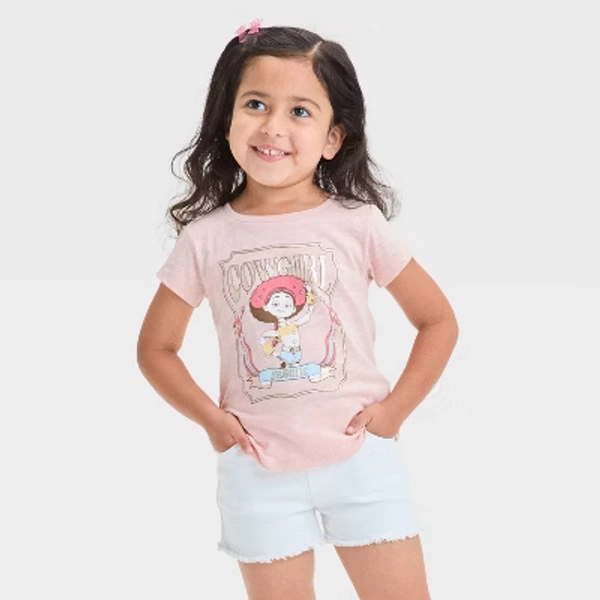 Toddler Girls' Jessie Short Sleeve Graphic T-Shirt - Rose Pink 3T