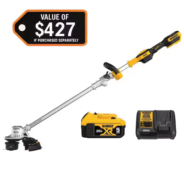 DEWALT 20V MAX 14 in. Brushless Cordless Battery Powered Foldable String Trimmer Kit with (1) 5 Ah Battery & Charger DCST922P1