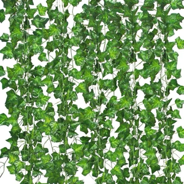 12 Pack Fake Vines Room Decor Artificial Ivy Garland Clip Green Flowers Hanging Plants Faux