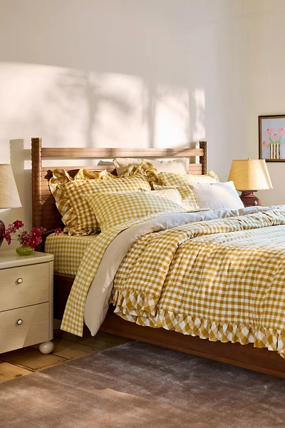 Gingham Ruffle Yarn-Dyed Cotton Quilt