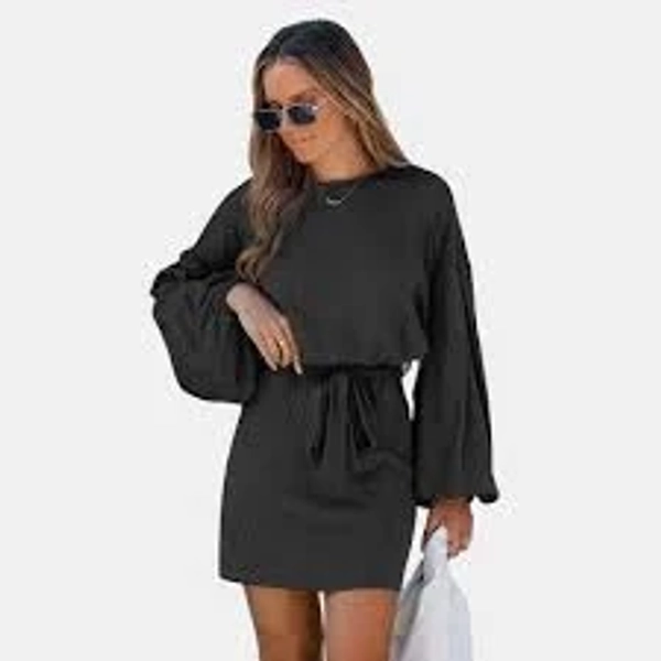 Women's Chic Ribbed Knit Belted Sweater Dress - Cupshe