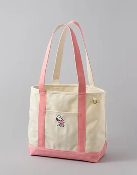 AE Off-Duty Snoopy Valentine's Day Tote Bag